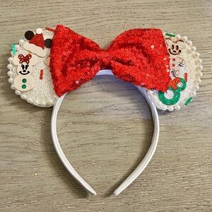 Holiday Mouse Ears with Red Sequin Bow